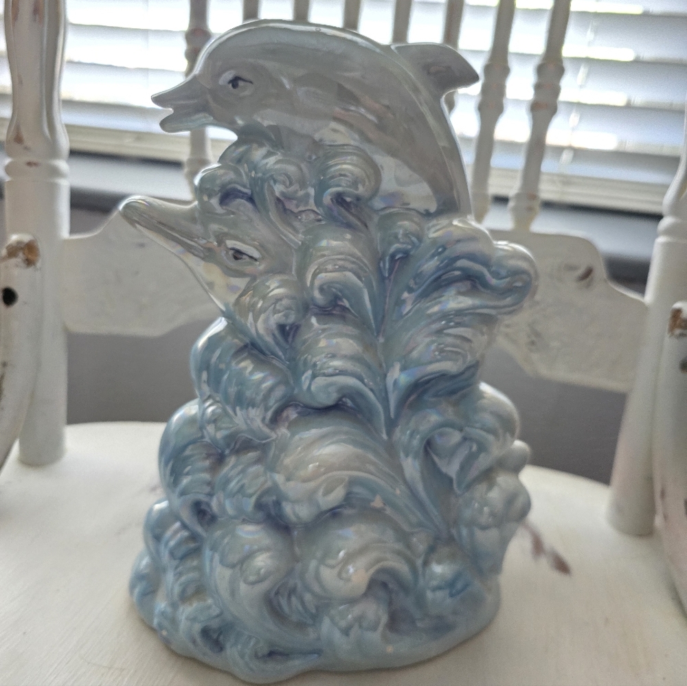 Ceramic Dolphin Sculpture Blue